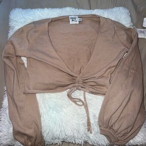 cropped long sleeve top